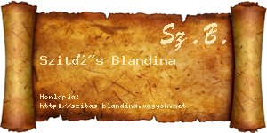 Szitás Blandina névjegykártya